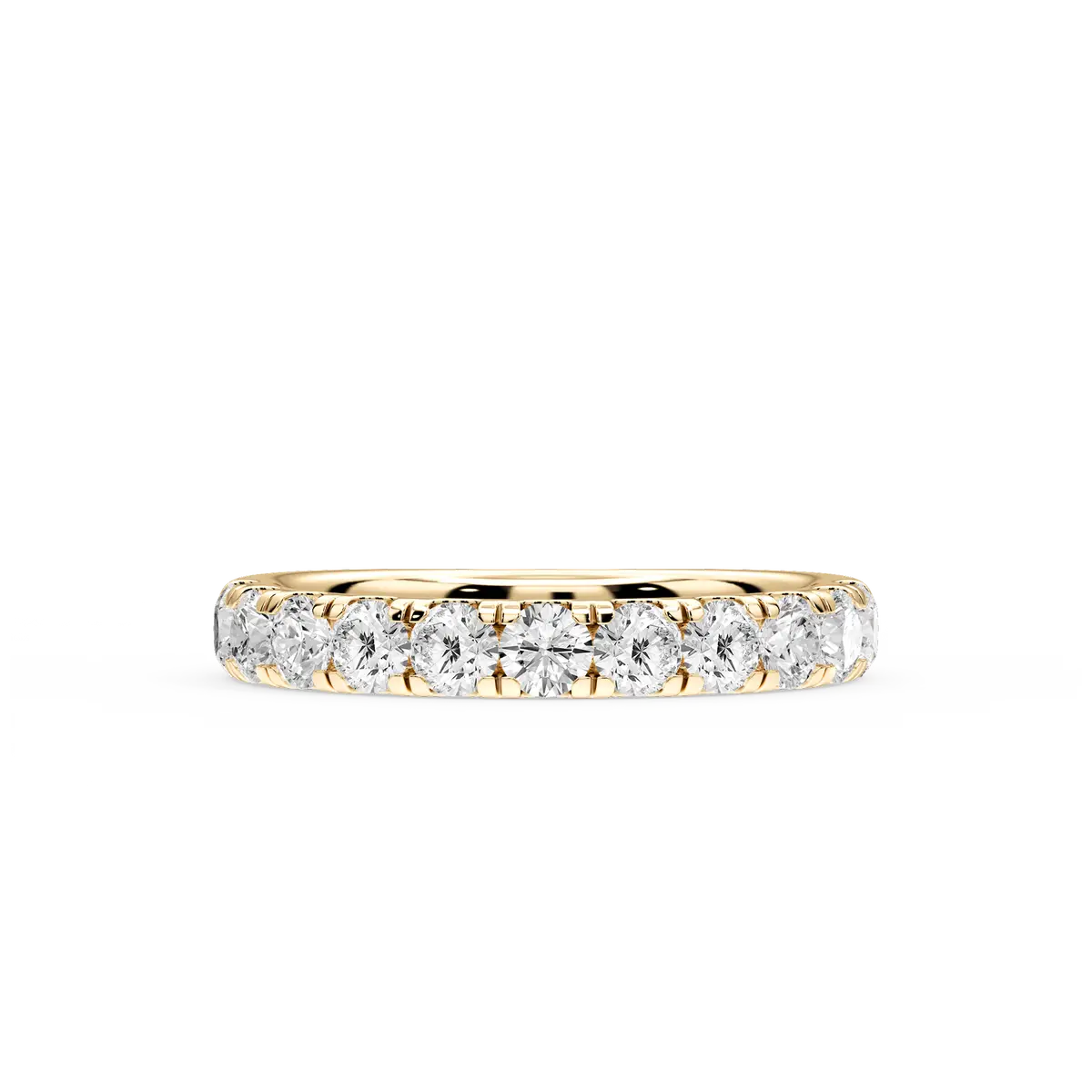Half Eternity Round Shape Lab Grown Diamond Wedding Band